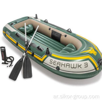intex 68351 Seahawk 4 شخص قوارب قوارب الإنقاذ قارب قابلة للنفخ